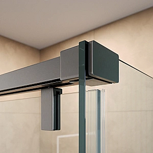 Душевой уголок BelBagno SOFT_CLOSE-1-AH-1 150х80 стекло прозрачное/профиль оружейная сталь купить в интернет-магазине Sanbest