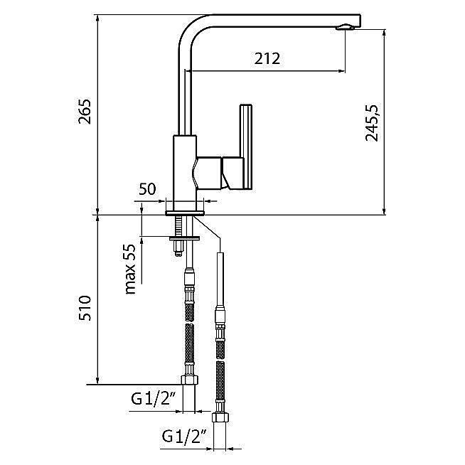 Смеситель для кухни Webert Kitchen Keo KE920302015 купить в интернет-магазине сантехники Sanbest