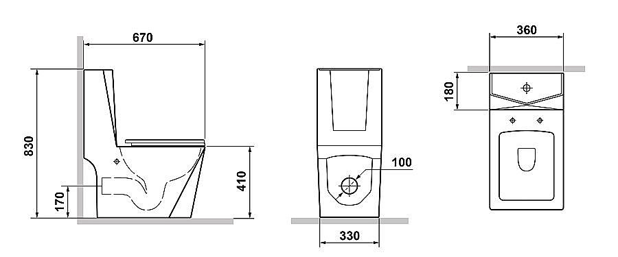 Унитаз-моноблок с функцией биде Laguraty 071AC с крышкой микролифт купить в интернет-магазине Sanbest
