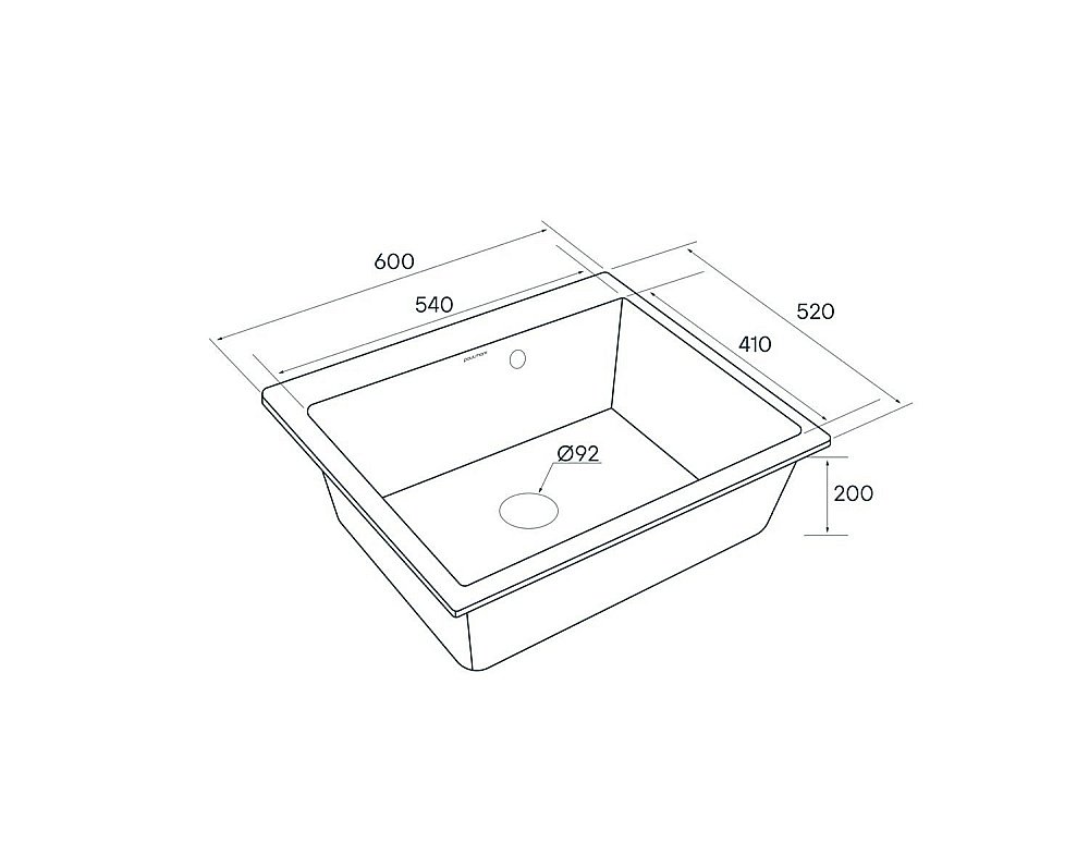 Мойка кухонная Paulmark Kante PM106052-WH Белая купить в интернет-магазине сантехники Sanbest