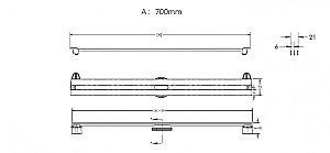 Душевой лоток боковой Berges Super Slim 70 090153 матовый хром купить в интернет-магазине Sanbest