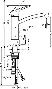 Смеситель для кухни Hansgrohe Logis 71834000 купить в интернет-магазине сантехники Sanbest