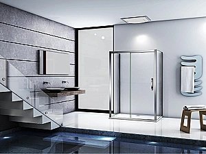 Душевой уголок Good Door Antares WTW+SP+SP 110х100 стекло прозрачное/профиль хром купить в интернет-магазине Sanbest