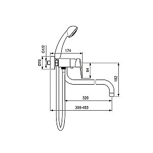 Смеситель для ванны Vidima BALANCE BA268AA купить в интернет-магазине сантехники Sanbest