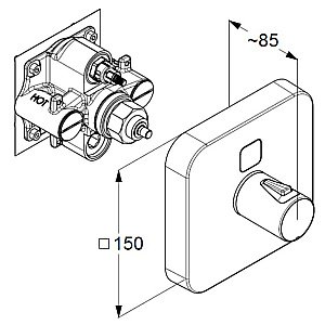 Смеситель для душа Kludi Push 389010538 хром купить в интернет-магазине сантехники Sanbest