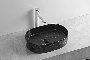 Раковина накладная CeruttiSpa 50 R0055B MMB2 мрамор черный матовый купить в интернет-магазине Sanbest