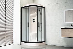 Душевая кабина Royal Bath RB 100HK6-WC-BL 100x100 стекло матовое/профиль черный купить в интернет-магазине Sanbest