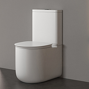 Напольный унитаз-компакт Black&White Gravity 7780WX безободковый, слив-торнадо, с крышкой микролифт, с бачком, белый глянцевый купить в интернет-магазине Sanbest