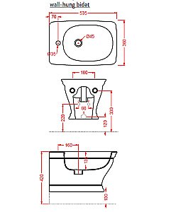 Биде подвесное ARTCERAM Civitas CIB001 01 00 bi*1 белое купить в интернет-магазине Sanbest