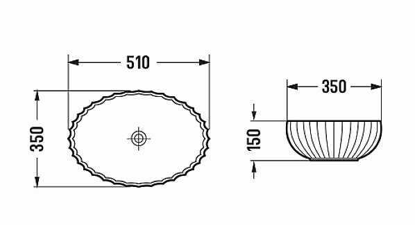 Раковина накладная CeramaLux GL 51 GL49-JA белая матовая купить в интернет-магазине Sanbest