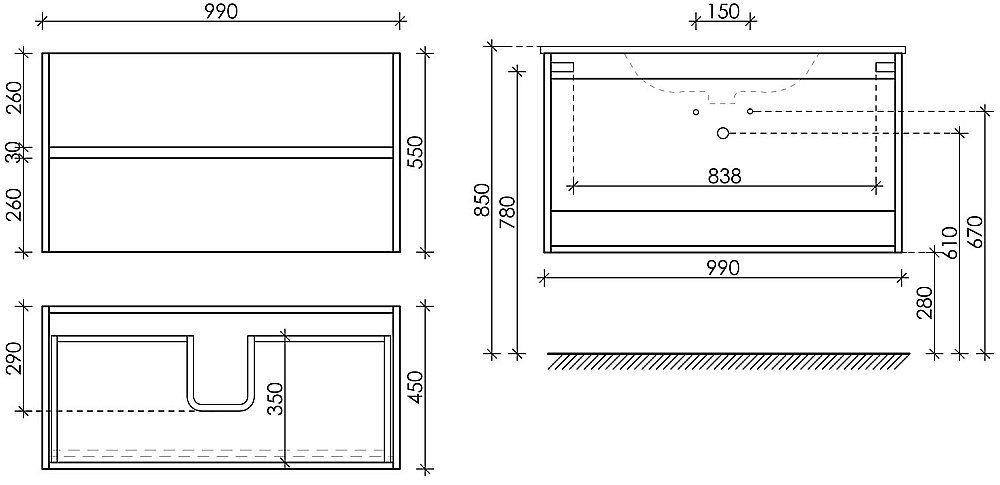 Тумба с раковиной Sancos Urban UR100EG дуб галифакс для ванной в интернет-магазине Sanbest