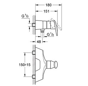 Смеситель для душа Grohe Taron 33598INO купить в интернет-магазине сантехники Sanbest