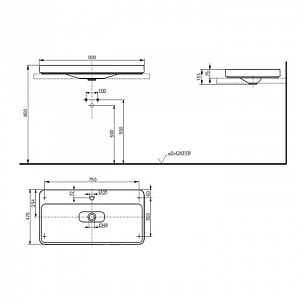 Раковина TOTO SG LW172YB#XW 90 купить в интернет-магазине Sanbest