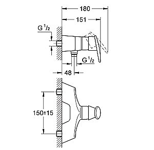 Смеситель для душа Grohe Taron 33598INO купить в интернет-магазине сантехники Sanbest