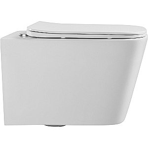 Унитаз подвесной Agger AT04100 белый, с крышкой микролифт, безободковый купить в интернет-магазине Sanbest