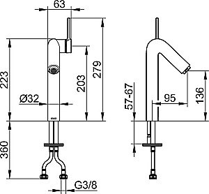 Смеситель для раковины KEUCO Plan blue 52902012102 купить в интернет-магазине сантехники Sanbest
