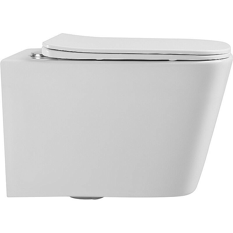 Унитаз подвесной Agger AT04100 белый, с крышкой микролифт, безободковый купить в интернет-магазине Sanbest