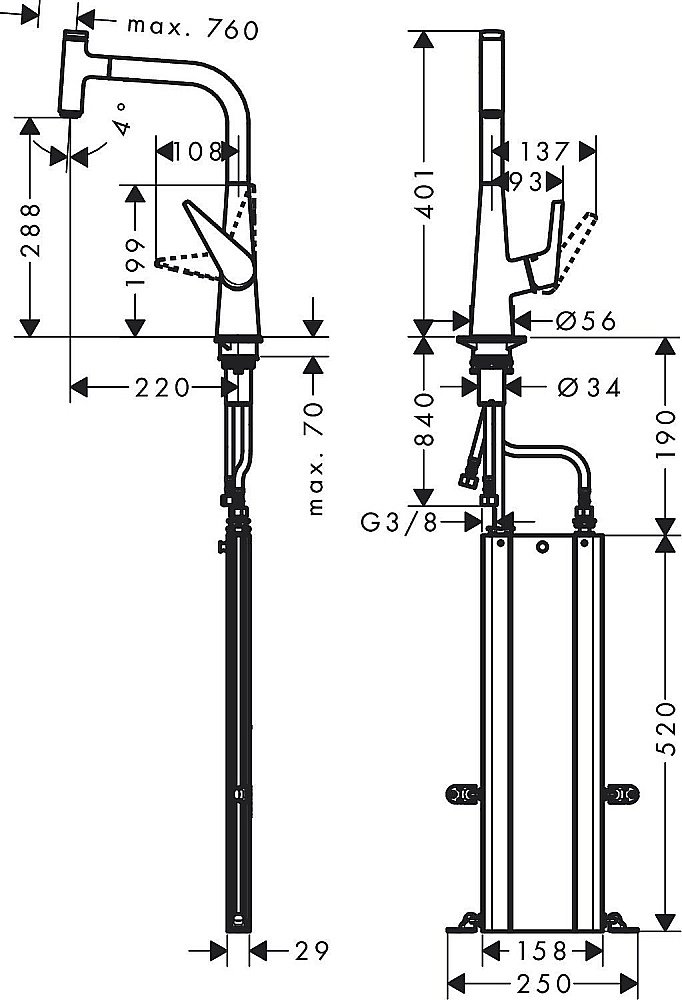 Смеситель для кухни Hansgrohe Talis Select M51 300 73853000 купить в интернет-магазине сантехники Sanbest