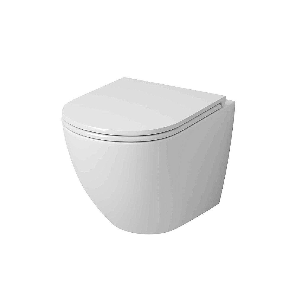 Унитаз подвесной Grossman Торнадо GR-4455SQ безободковый, с крышкой микролифт, слив-торнадо, белый глянцевый купить в интернет-магазине Sanbest