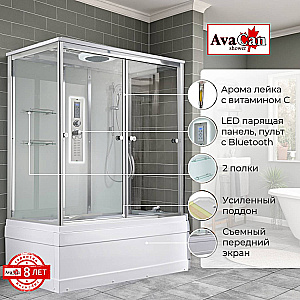 Душевая кабина AvaCan V5015LED с подсветкой, арома-лейка, прозрачная/профиль хром купить в интернет-магазине Sanbest