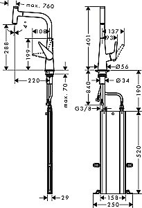 Смеситель для кухни Hansgrohe Talis Select M51 300 73853000 купить в интернет-магазине сантехники Sanbest