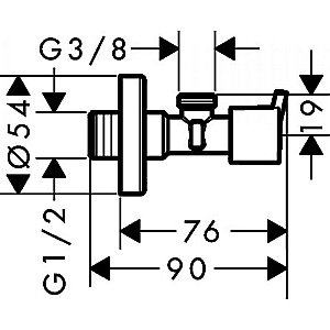 Угловой вентиль Hansgrohe S 13901000 купить в интернет-магазине сантехники Sanbest