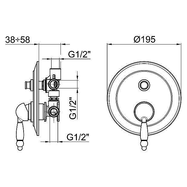 Смеситель для душа Webert Dorian DO860101015 купить в интернет-магазине сантехники Sanbest