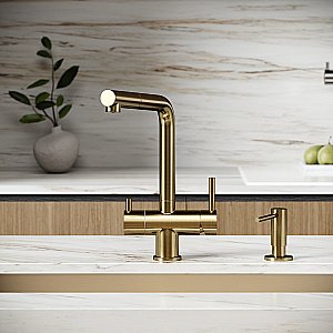 Смеситель для кухни Sancos Spin SC4015BG брашированное золото купить в интернет-магазине сантехники Sanbest