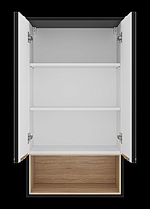 Шкаф подвесной Misty Enfida 60 ENF-08060-021 Черный / Дуб Сонома светлый для ванной в интернет-магазине сантехники Sanbest