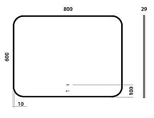 Зеркало с подсветкой Owl 1975 Gryning 80 OWLM200307 черное в ванную от интернет-магазине сантехники Sanbest