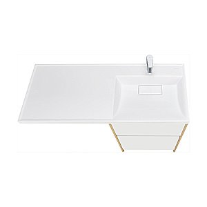 Тумба с раковиной Акватон Лондри 60 дуб сантана/белый для ванной в интернет-магазине Sanbest