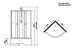 Душевая кабина Niagara Classic NG-6508-14BKT 90x90 купить в интернет-магазине Sanbest