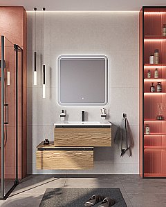 Нижняя тумба Cezares SLIDER-800-1C-PI-RT-P дуб тангент для ванной в интернет-магазине сантехники Sanbest