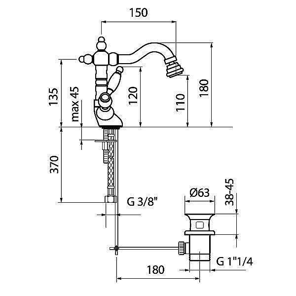 Смеситель для биде Webert Dorian DO710402015 купить в интернет-магазине сантехники Sanbest
