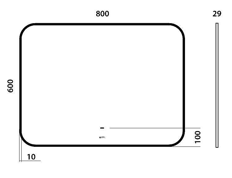 Зеркало с подсветкой Owl 1975 Gryning 80 OWLM200307 черное в ванную от интернет-магазине сантехники Sanbest