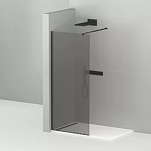 Душевое ограждение Cezares LIBERTA-L-1-120-120-GR-NERO стекло тонированное/профиль черный купить в интернет-магазине Sanbest