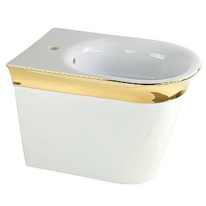 Биде напольное Migliore MONACO 32073 белая керамика/декор золото купить в интернет-магазине Sanbest