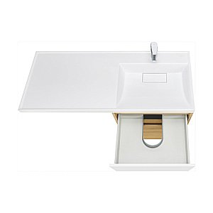 Тумба с раковиной Акватон Лондри 60 дуб сантана/белый для ванной в интернет-магазине Sanbest