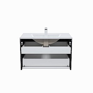 Тумба с раковиной Iddis Cloud CLO80B0i95K 80 белая матовая/черный мрамор для ванной в интернет-магазине Sanbest