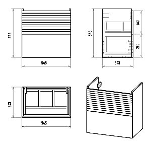 Тумба с раковиной Misty Форест - 60 Э-Фор-09060-0219-2Я светлое дерево/серый для ванной в интернет-магазине Sanbest