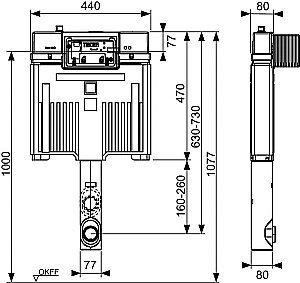 Бачок скрытого мотажа TECEbox Octa II 9370500 купить в интернет-магазине сантехники Sanbest