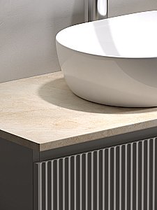 Тумба с раковиной Sancos SNOB R 80 со столешницей, бежевая матовая для ванной в интернет-магазине Sanbest
