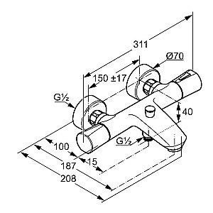 Термостат для ванны Kludi Zenta 351010538 купить в интернет-магазине сантехники Sanbest