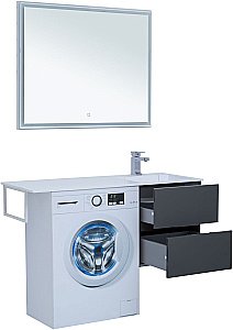 Тумба с раковиной Aquanet Алвита 243662 48 серый антрацит для ванной в интернет-магазине Sanbest