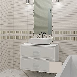 Тумба с раковиной La Fenice Cubo Twin 100 бежевая матовая, столешница белая/ручки белые для ванной в интернет-магазине Sanbest