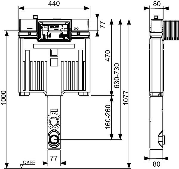 Бачок скрытого мотажа TECEbox Octa II 9370500 купить в интернет-магазине сантехники Sanbest