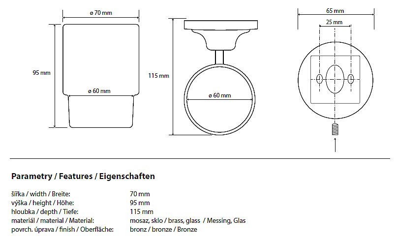 Стакан для зубных щеток Bemeta Retro - бронза 144110017 купить в интернет-магазине сантехники Sanbest