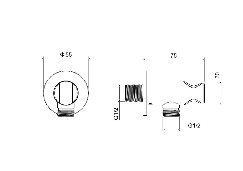 Подключение для шланга Aquatek AQ2460MB черный матовый купить в интернет-магазине сантехники Sanbest