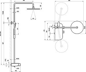 Душевая система Ravak Termo 300 TE 094.02/150 хром/полка черная купить в интернет-магазине сантехники Sanbest