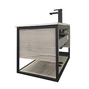 Тумба с раковиной Comforty Бонн 00-00008475 75 графит/дуб дымчатый для ванной в интернет-магазине Sanbest